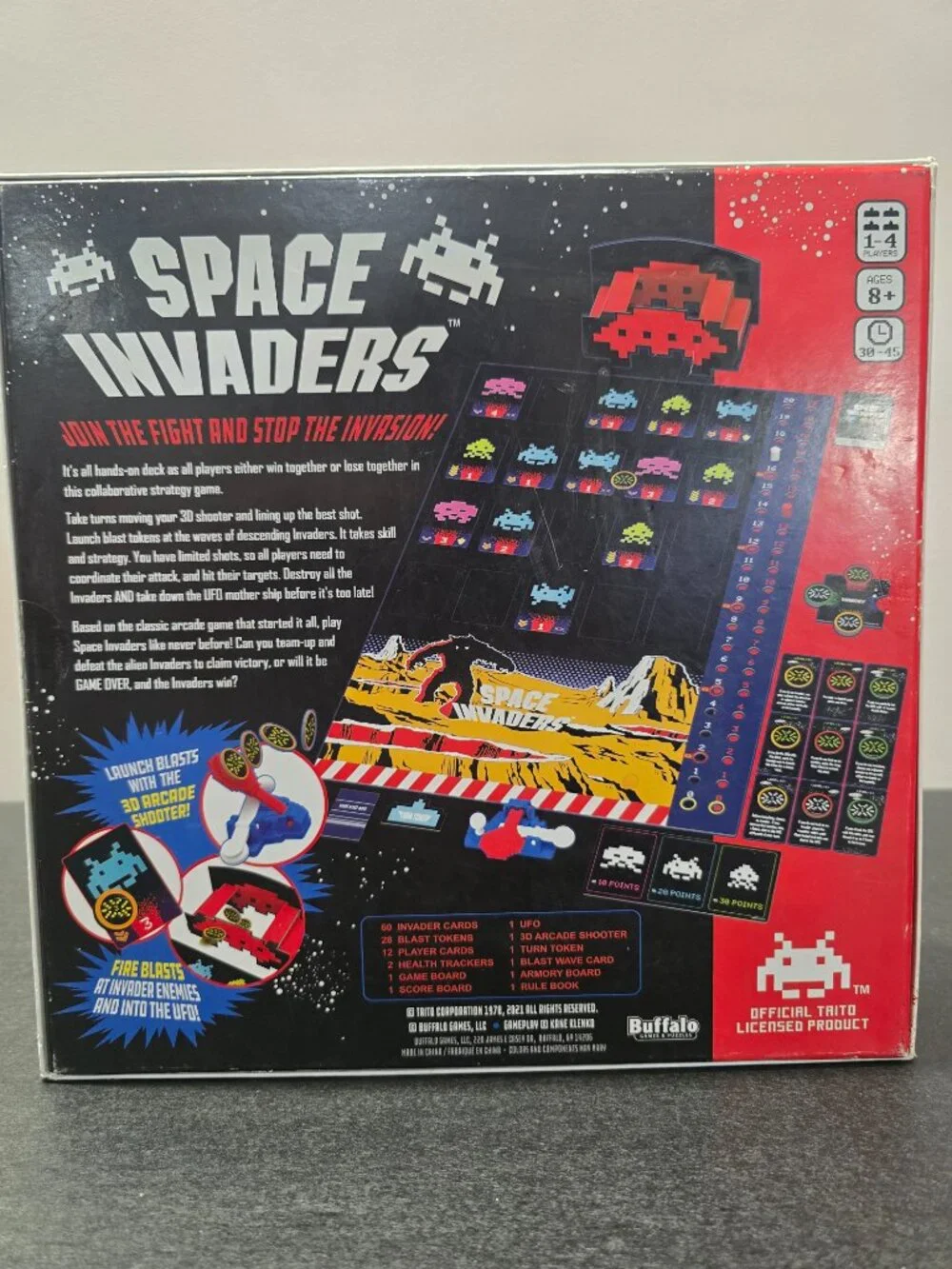 Space Invaders Cooperative Dexterity Board Game Buffalo Games NEW